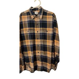 J. Crew Mens Large Flannel‎ Shirt Plaid Button Down Long Sleeve Cotton Blend